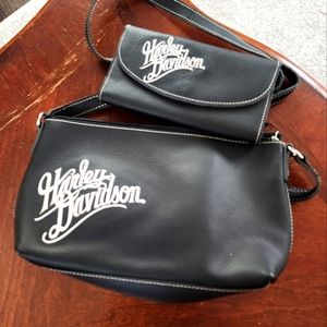 Harley Davidson leather purse and matching wallet.
